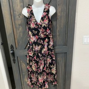 Ann Taylor Loft Vintage 90s Y2K Silk MIDI Dress Size 4